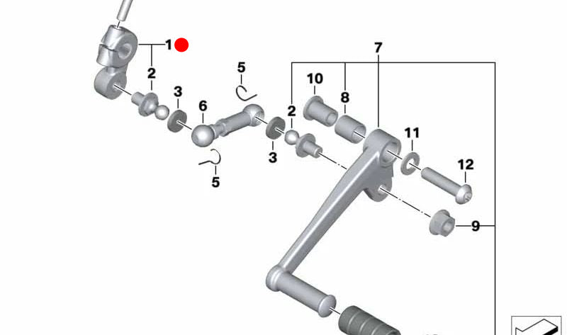 Palanca del cambio plata OEM 23417689019 para motos BMW F 800 GT, F 800 S, F 800 ST, F 800 R. Original BMW Motorrad.