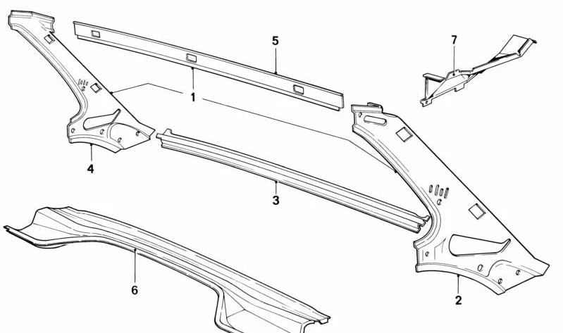 Cerradura marco ventana trasera OEM 41321865007 para BMW E21. Original BMW.