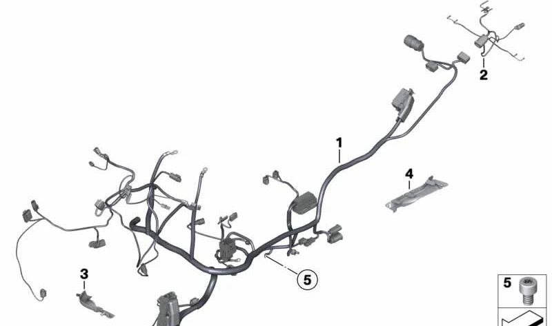 Mazo de cables principal OEM 61117704195 para motos BMW R 1200 GS y R 1200 GS Adventure K25. Original BMW Motorrad.