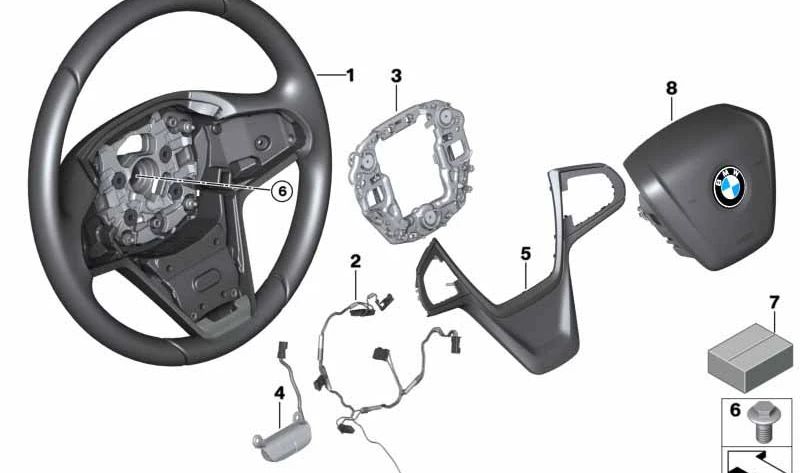 Lederlenkrad für BMW 7 G11 -Serie, G12 (OEM 32306871712). Original BMW