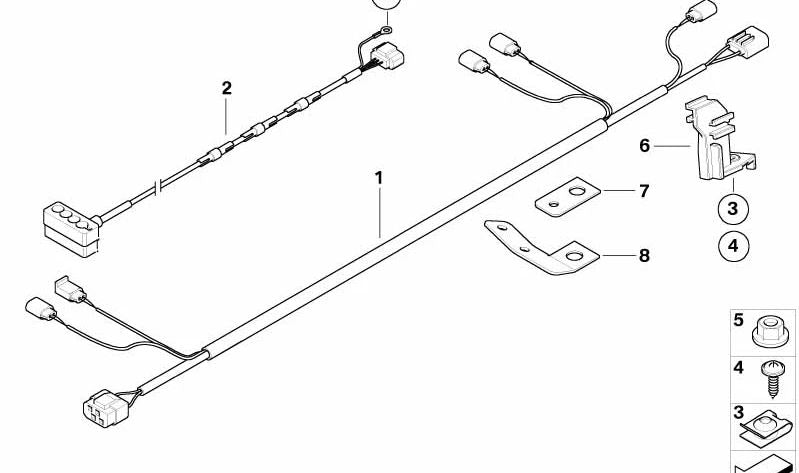 Cableado dirección activa OEM 61119150785 para BMW E81, E87, E87N, E88, E90, E91, E92, E93. Original BMW.