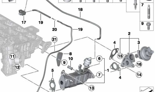 Junta metal para sistema de escape OEM 11717823317 para MINI R56 LCI, Clubman R55 LCI, Cabrio R57 LCI, Coupé R58, Roadster R59, Countryman R60, Paceman R61. Original MINI.