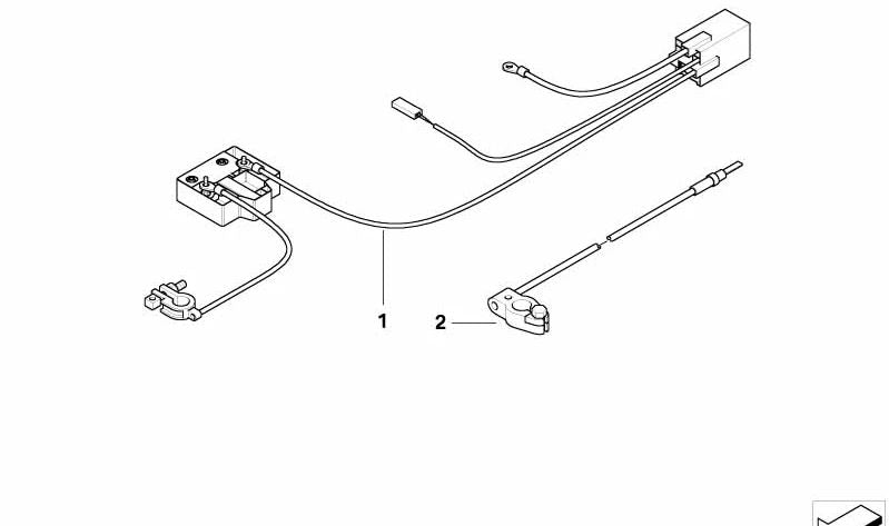Cable batería segunda batería OEM 61128386637 para BMW E46. Repuesto original BMW.
