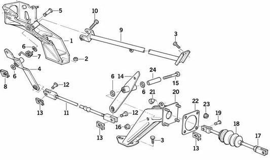 Muelle de retorno del pedal de freno OEM 35211162853 para BMW E34, E32. Original BMW.