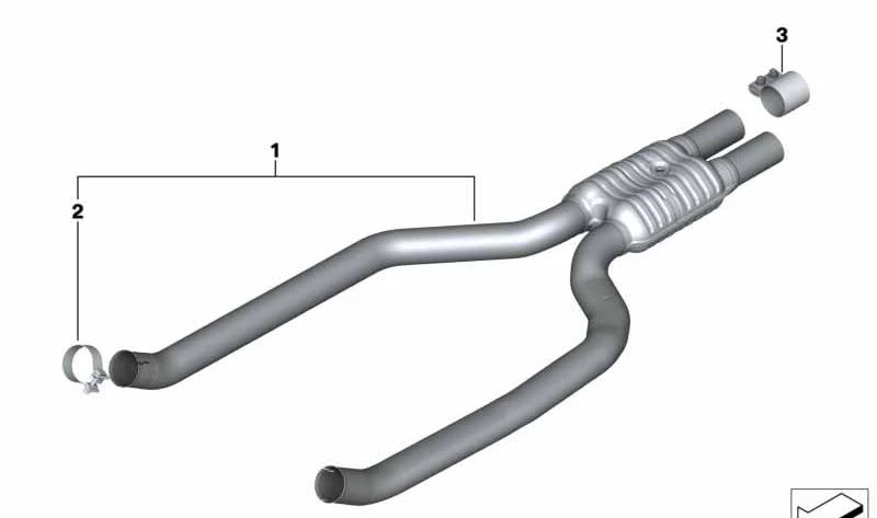 Silencioso delantero OEM 18308635592 para BMW G11, G12. Original BMW.