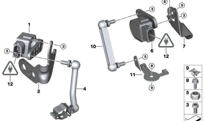 Barra de regulación OEM 37146763733 para BMW E81, E87, E82, E88, E90, E91, E92, E93, X1 E84… y más. Original BMW.