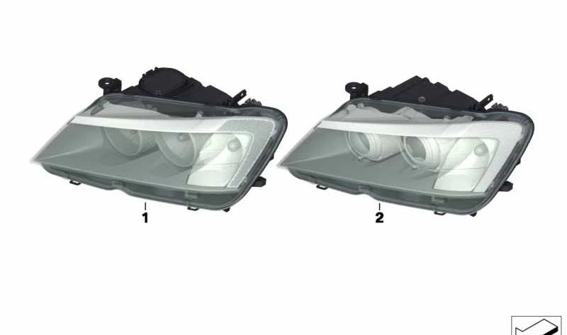 Left Bi-Xenon Fara OEM 63117276991 per BMW X3 F25 (2010-2017). BMW originale.