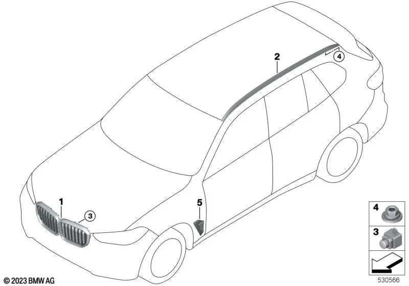 Rechte Luftpause für BMW X5 F95N, G05N (OEM 51115A7F472). Original BMW