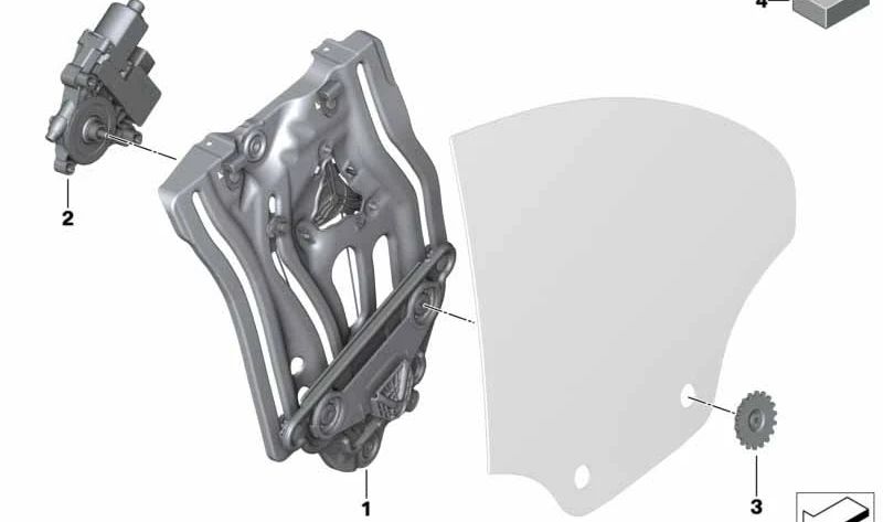 Elevalunas sin motor trasero izquierdo OEM 51378497045 para BMW F91, G14. Original BMW.
