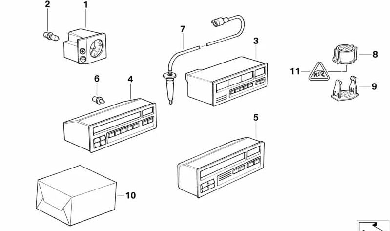 OEM -Board Analoguhr 62131387414 für BMW E36. Kompatibel mit allen E36 -Modellen (Limousine, Coupé, Touring, kompakt, Cabrio, M3). Original BMW.