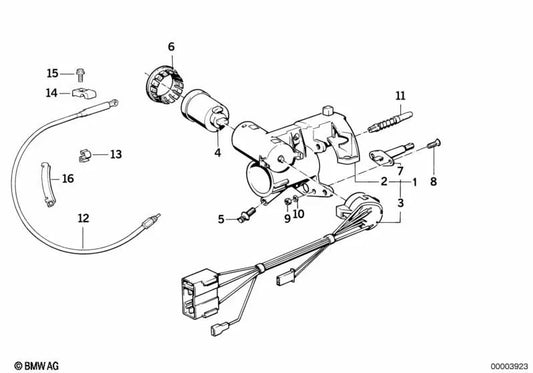 Interruptor de encendido y arranque OEM 61321379052 para BMW Serie 5 E34, Serie 7 E32, Z1 E30. Original BMW.