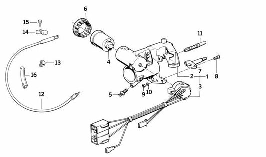 Tapa protectora encendido OEM 61358368340 para BMW E36, E34, E38, E31. Pieza original BMW.