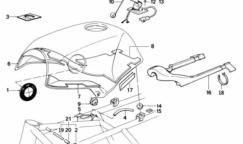OEM Fuel Outlet 16112309163 para BMW Motorrad K100, K1, K75, K1100. BMW Motorrad original.
