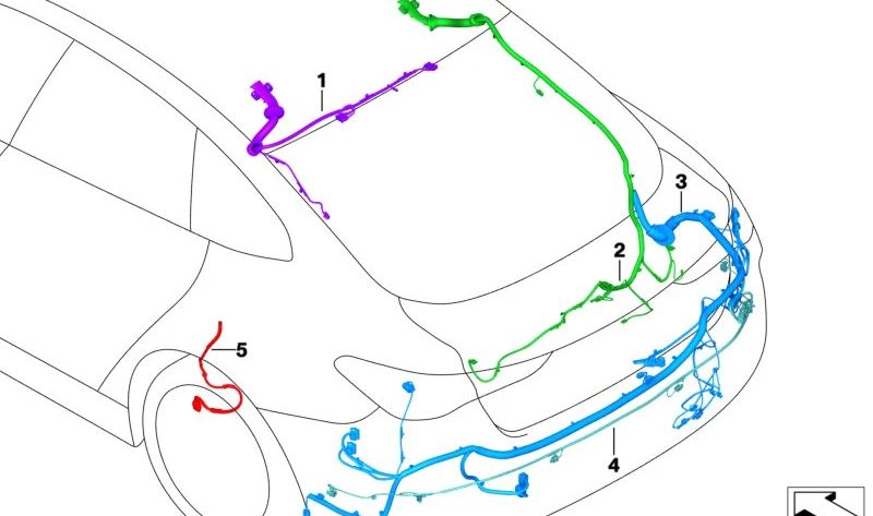 Cabo do freio de estacionamento elétrico esquerdo para BMW G26, G26N (OEM 61115A54943). BMW original
