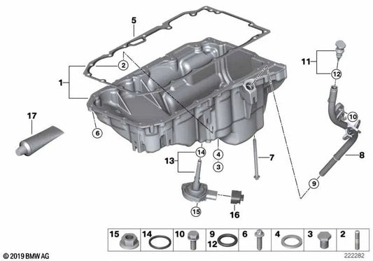 Cárter de aceite OEM 11137803072 para BMW X3 E83 LCI (11/2006 - 08/2010). Original BMW.
