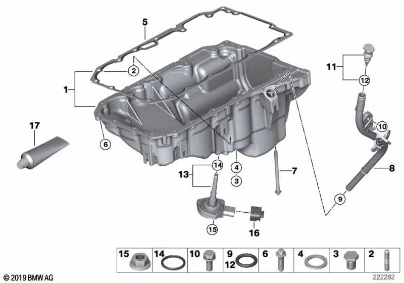 Cárter de aceite OEM 11137803072 para BMW X3 E83 LCI (11/2006 - 08/2010). Original BMW.