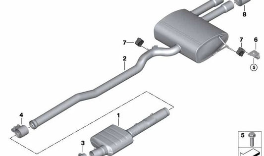 Silenciador adicional trasero OEM 18308594010 para MINI F56 Cooper S, F57 Cabrio Cooper S… y más. Original MINI.