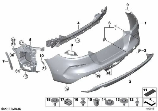 Cubierta argolla remolque imprimada trasera OEM 51129465215 para BMW Z4 G29 (2018-2025). Original BMW.