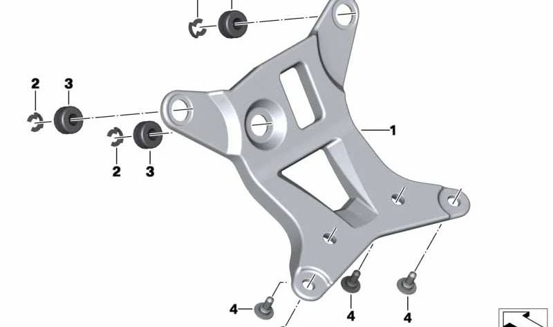Suporte para painel de instrumentos OEM 46638531182 para motocicletas BMW R nineT (K21). Originais BMW Motorrad.