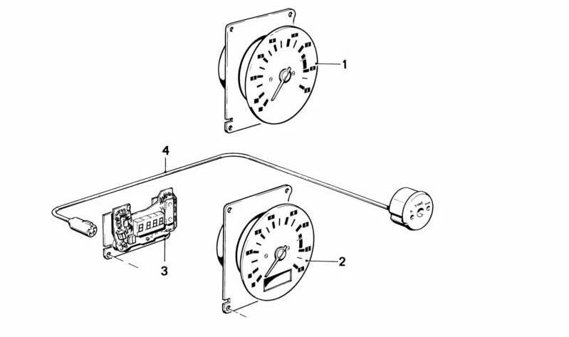Reloj digital OEM 62131367278 para BMW E21. Sustituye la antigua hora analógica por reloj digital (formato 12H VDO). Original BMW.