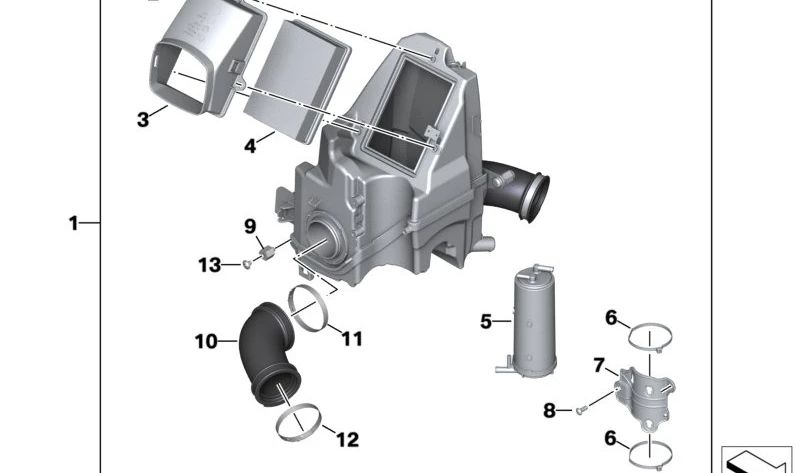 Tubo de admissão esquerdo OEM 13718405527 para BMW Motorrad R nineT, R nineT Pure, R nineT Scrambler, R nineT Urban G/S. Originais BMW Motorrad.