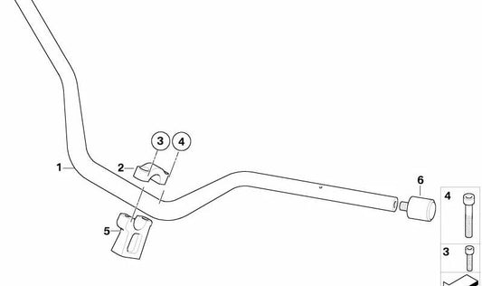 Amortiguador de vibración manillar OEM 32717706372 para BMW Motorrad K25 (HP2 Megamoto). Original BMW Motorrad.