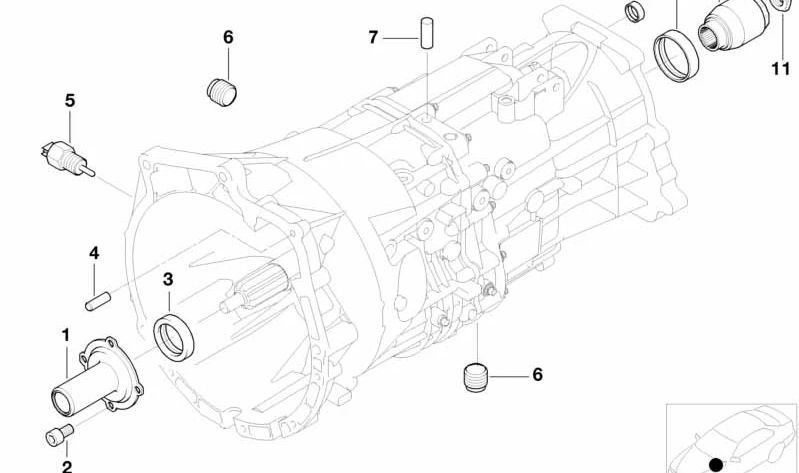 Retén de cigüeñal OEM 23121282458 para BMW E81, E82, E87, E88, E46, E90, E91, E92, E93, E39, E60, E61, F10, F11, E63, E64, F06, F12, F13, E83, E53, E89. Original BMW.