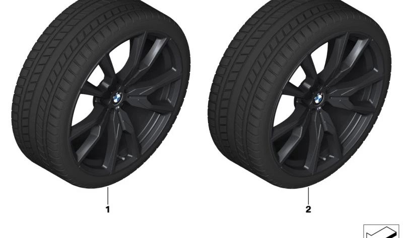 Neumático completo de invierno 275/40R22 107H con sensor RDCi estilo 755M para BMW X7 G07. Original BMW.