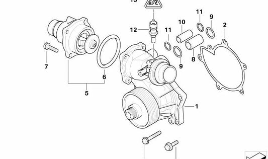 Termostato con conector OEM 11512248542 para BMW E38 y E65. Pieza original BMW. Ideal para resolver problemas de temperatura o sobrecalentamiento en el sistema de refrigeración.