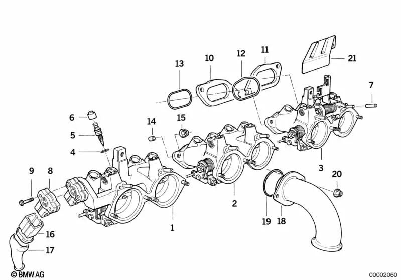 Cap de clôture pour la série BMW 3 E36 (OEM 13541402853). BMW d'origine