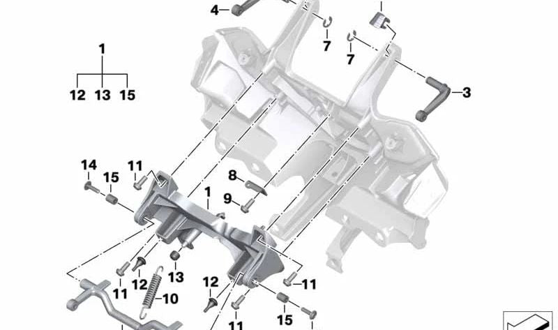 Clip derecho de carenado OEM 46638553698 para BMW Motorrad R1200GS (K25), R1200GS Adventure (K25), HP2 Enduro (K25), HP2 Megamoto (K25). Original BMW Motorrad.