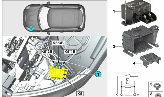 Soporte de relé ventilador OEM 61139292466 para MINI F56, F55, Clubman F54, Cabrio F57, Countryman F60. Original MINI.