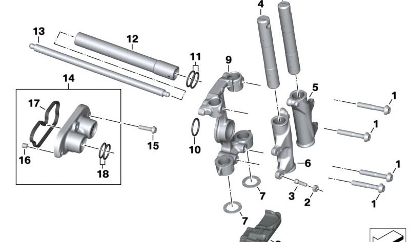 Vara de biela de empuje OEM 11328409705 para motos BMW R 18, R 18 Classic, R 18 B, R 18 Transcontinental. Original BMW Motorrad.