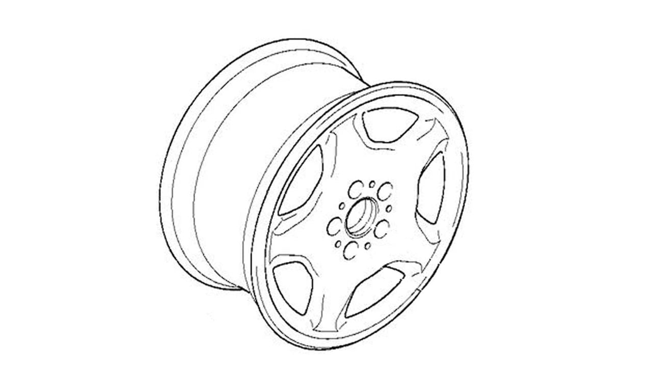 Aluminium Tire Flat Star Style 16 OEM 36111092094 pour BMW E34. BMW d'origine.