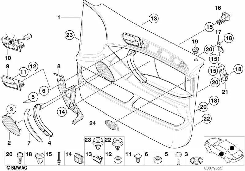 Soporte de carenado para BMW X5 E53 (OEM 51418248322). Original BMW.
