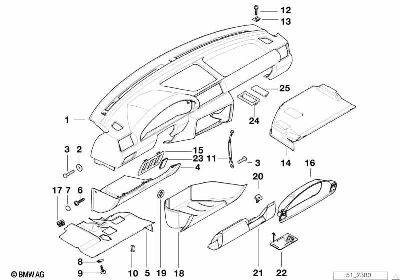 Painel da porta dianteira esquerda OEM 51458119870 para BMW Série 3 E36 (1990-2000). BMW genuíno.