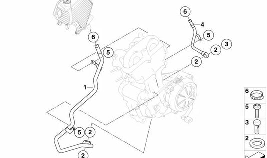 OEM hollow screw 11437707506 for BMW Motorrad G 650 GS, G 650 GS SERTão, G 650 X. Original BMW Motorrad.