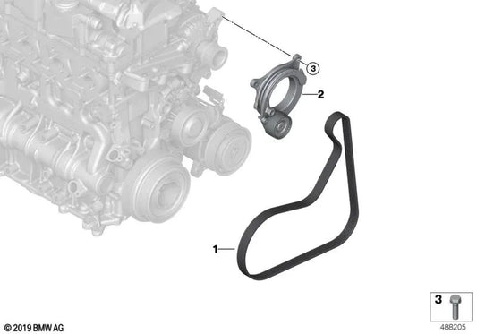 Tensor de correa mecánico OEM 11288580358 para BMW 2' F44, X1 F48, X2 F39, MINI F56, F55... y más. Original BMW y MINI.