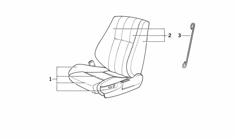 Funda de asiento de cuero OEM 52108101817 para BMW E34, E32. Original BMW.