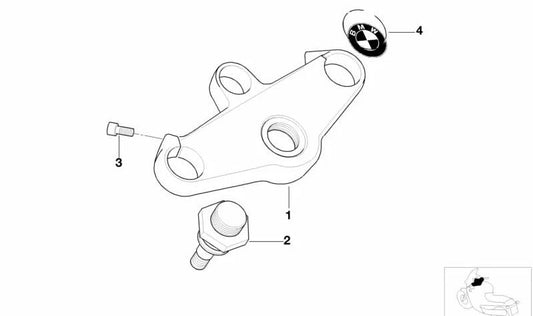 Puente de horquilla superior OEM 31422333099 para BMW Motorrad R1100S, R1100RS. Original BMW Motorrad.