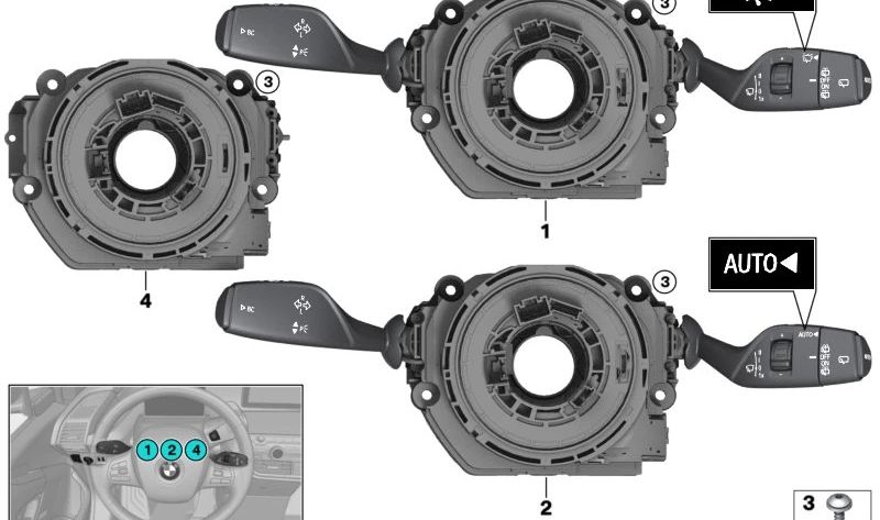 Módulo interruptores columna dirección OEM 61316833433 para BMW i3 I01 60Ah y 120Ah con y sin Rex. Compatible con todos los modelos desde 2013 hasta 2022. Repuesto original BMW.