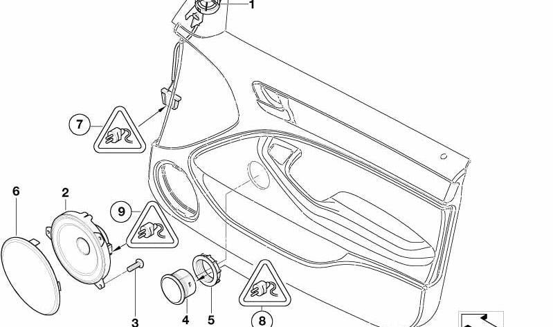 Altavoz agudo Top-Hifi izquierdo OEM 65138368241 para BMW E46. Original BMW.