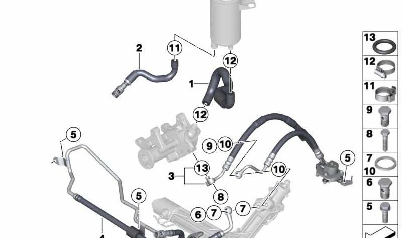 Tube d'aspiration pour BMW X5 E70, E71 (OEM 32416785419). BMW d'origine