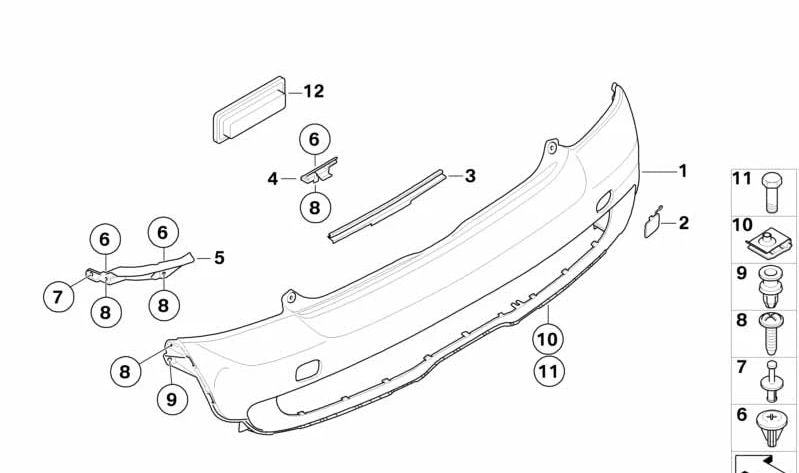 Moldura de argolla para remolque imprimada derecha OEM 51122755694 para MINI R56, R56 LCI, Cabrio R57, Cabrio R57 LCI. Original MINI.