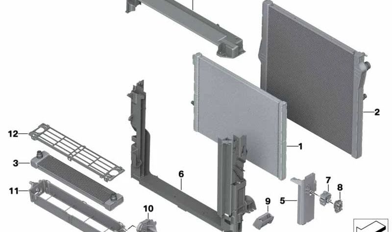 Soporte del enfriador de dirección OEM 17117576276 para BMW E70, E70N, F15, F85, E71, E72, F16, F86. Original BMW.