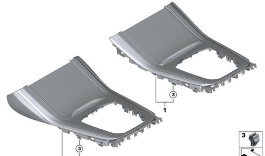 Embellecedor madera Fineline marrón poro abierto OEM 51165A63648 para BMW X5 G05 (40d, M60i xDrive, xDrive30d, xDrive40i, xDrive50e). Original BMW.