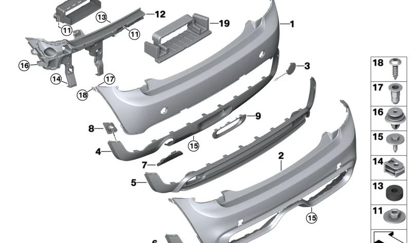 Tapa de argolla para remolque izquierda imprimada OEM 51317380021 para MINI F56, Cabrio F57, Cabrio F57 BEV. Original MINI.