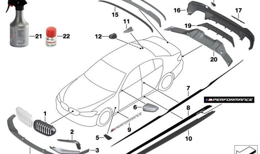 Nach links gerichtet OEM 51118064979 für BMW 5er G30, G31 Touring. Original BMW.