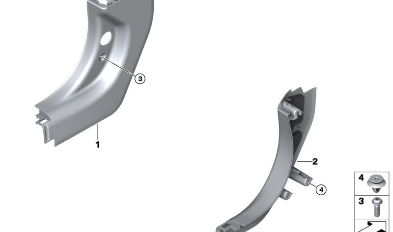 Panneau latéral inférieur avant 51437482291 pour BMW G20, G21, G28, G80, G81, G26. BMW d'origine