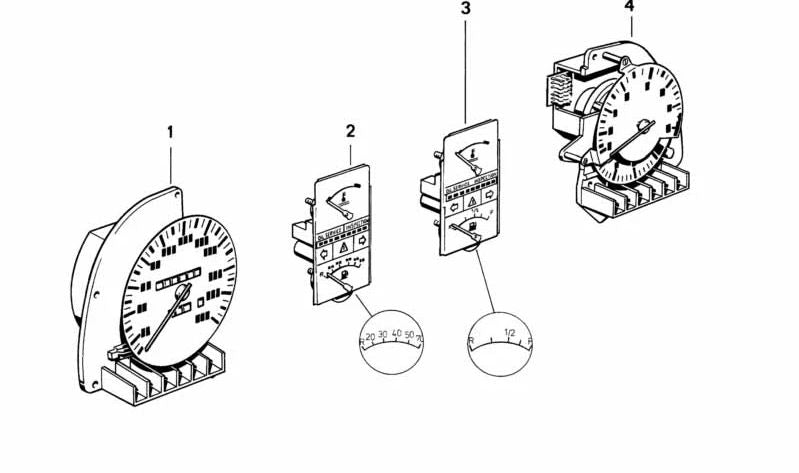 Velocímetro / Tacómetro OEM 62121377684 para BMW E28, E23. Original BMW.